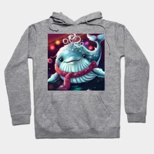 Cute Humpback Whale Drawing Hoodie